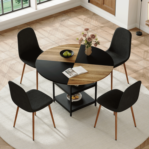 modern spliced color circular dining table-1