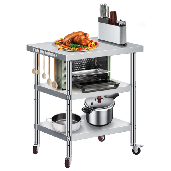 Stainless Steel Prep Table with Wheels - Image 4