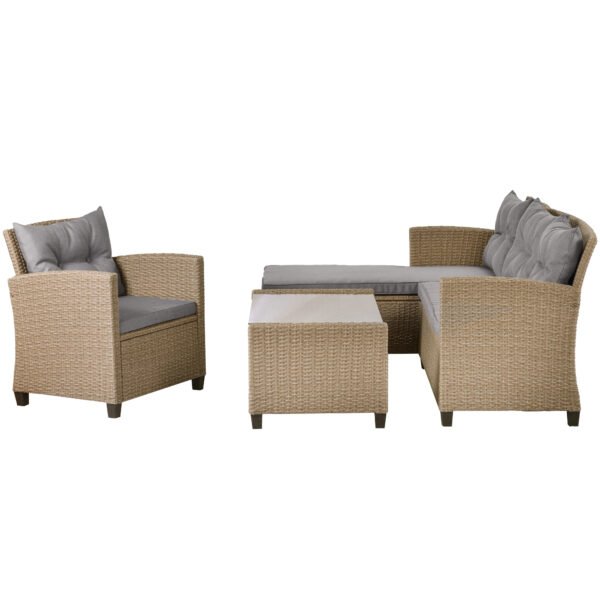 Conversation Set Wicker Ratten Sectional Sofa - Image 3
