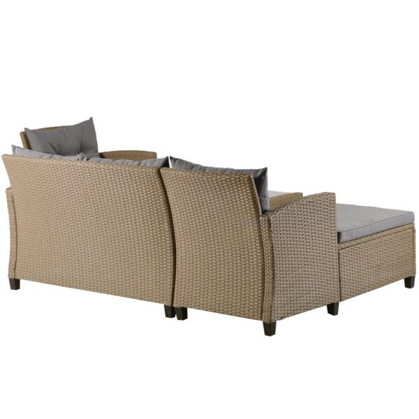 Conversation Set Wicker Ratten Sectional Sofa - Image 2