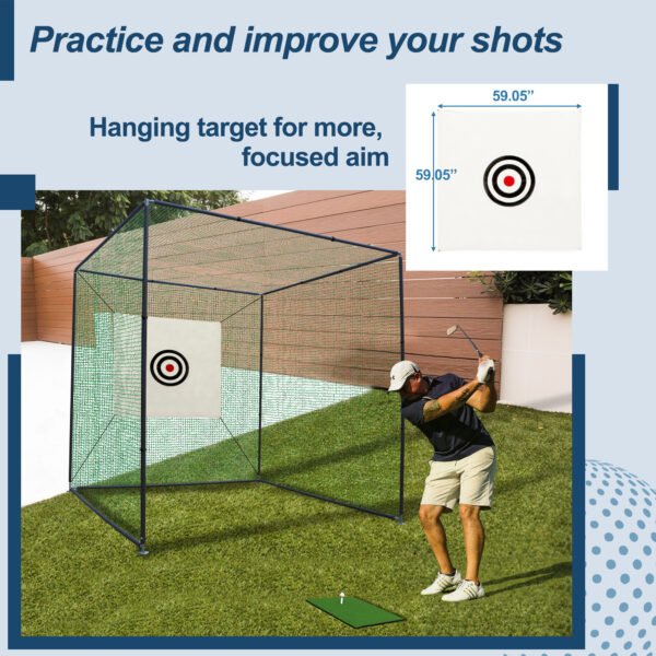 Golf Practice Net Cage w/ Metal Frame - Image 3