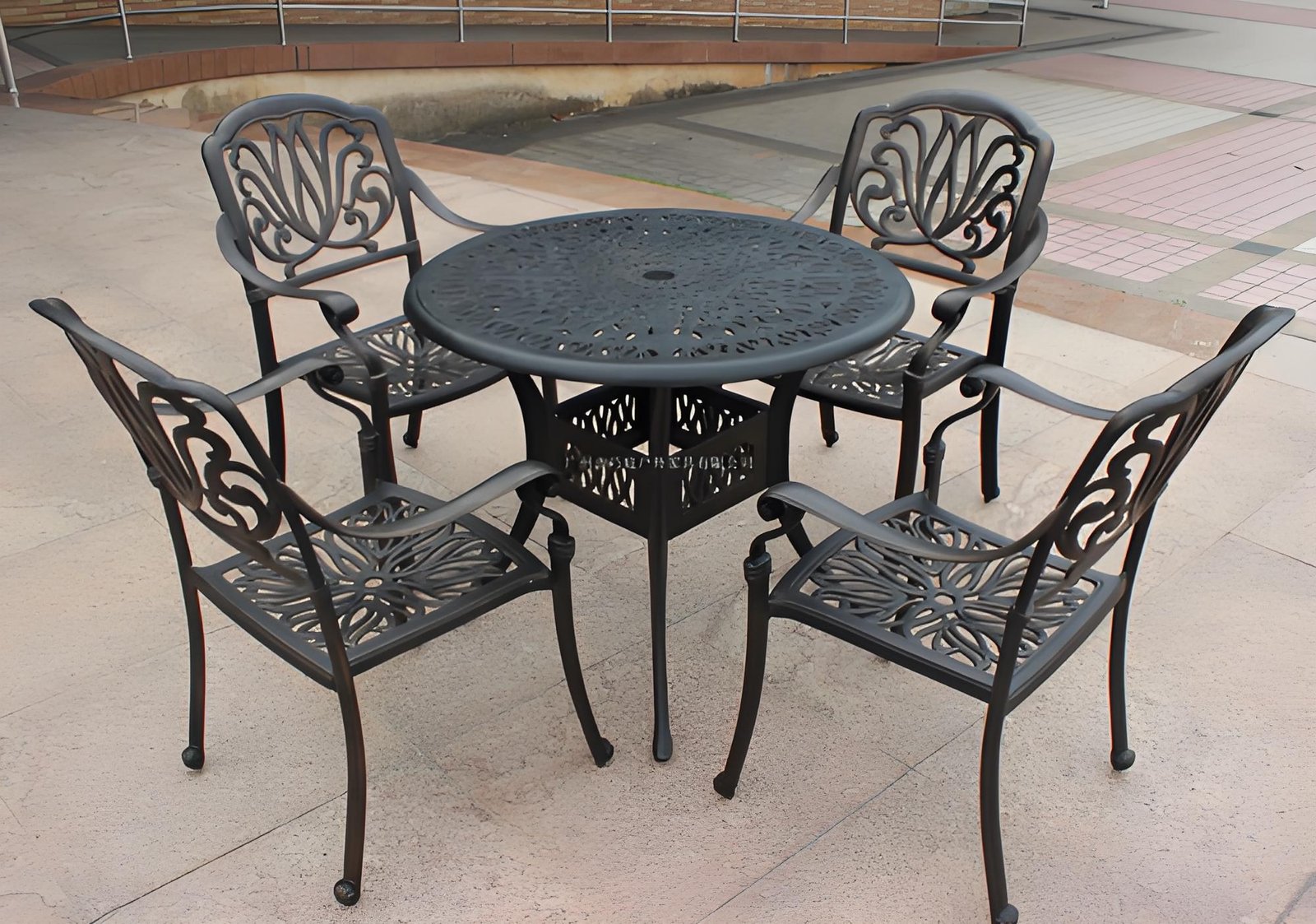 Vintage Elegance Wrought Iron Table and Chairs Set