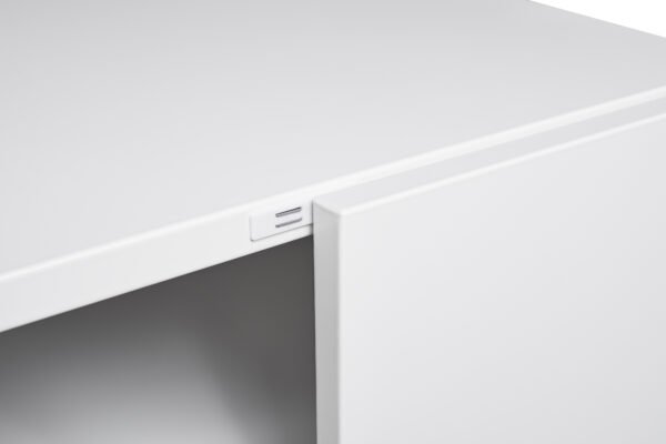 Metal Printer Stand with Storage Mobile Printer Tables for Small Spaces with Door Adjustable Shelf File Cabinet on Wheels for Home Office (White) - Image 4