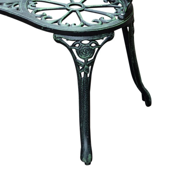 Outsunny Gartenbank Parkbank Sitzbank Bank Gartenmöbel 2-Sitzer Metall 100 x 54 x 78 cm - Image 2