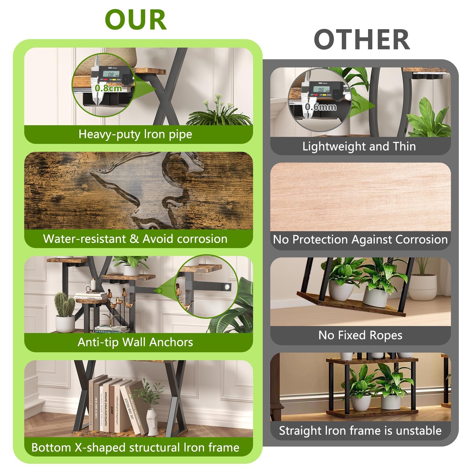 Plant Stand Indoor with Grow Lights 8 Tiered 67“ Tall Plant Shelf with Adjustable Brightness Timer Large Metal S-Shaped Corner Plant Flower Holder Home Decor for Living Room Patio Balcony - Image 3